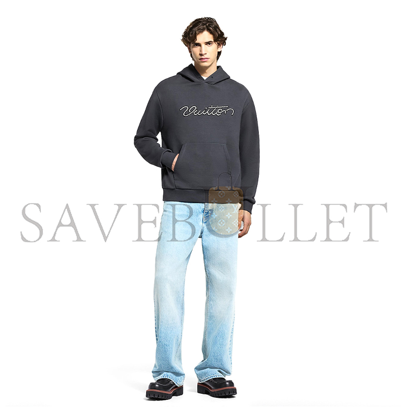 LOUIS VUITTON EMBELLISHED SIGNATURE HOODIE 1AJCFR LOUIS VUITTON EMBELLISHED SIGNATURE HOODIE 1AJCFR